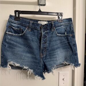 Abercrombie & Fitch Distressed Ultra High Rise Denim Shorts—SIZE 29